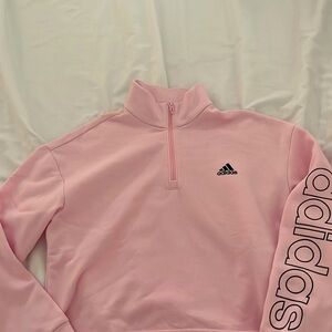 Adidas half zipped pink fleece